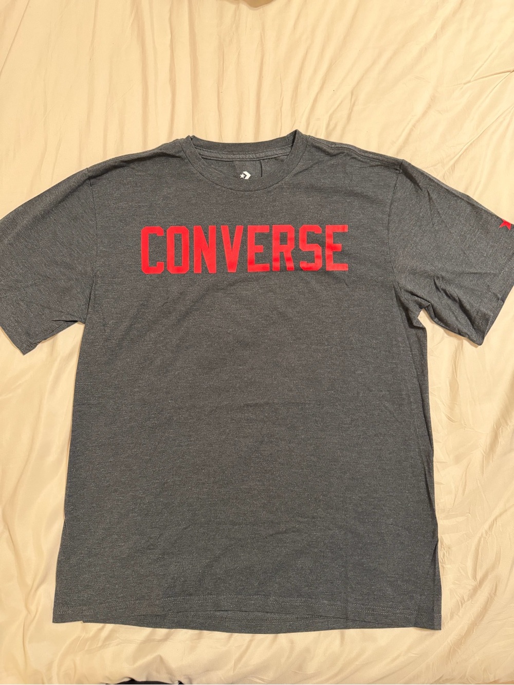 Converse Dark Gray Tee with Red Chest Logo